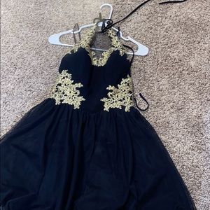 Beautiful navy blue and gold dress!
